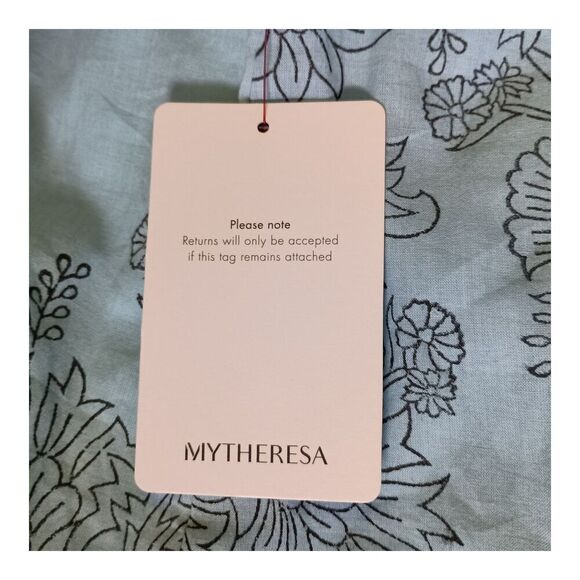 Juliet Dunn Tuckernuck Midi Dress Tie Shoulder Cotton Button Blue Black US 6-8 - Picture 8 of 8